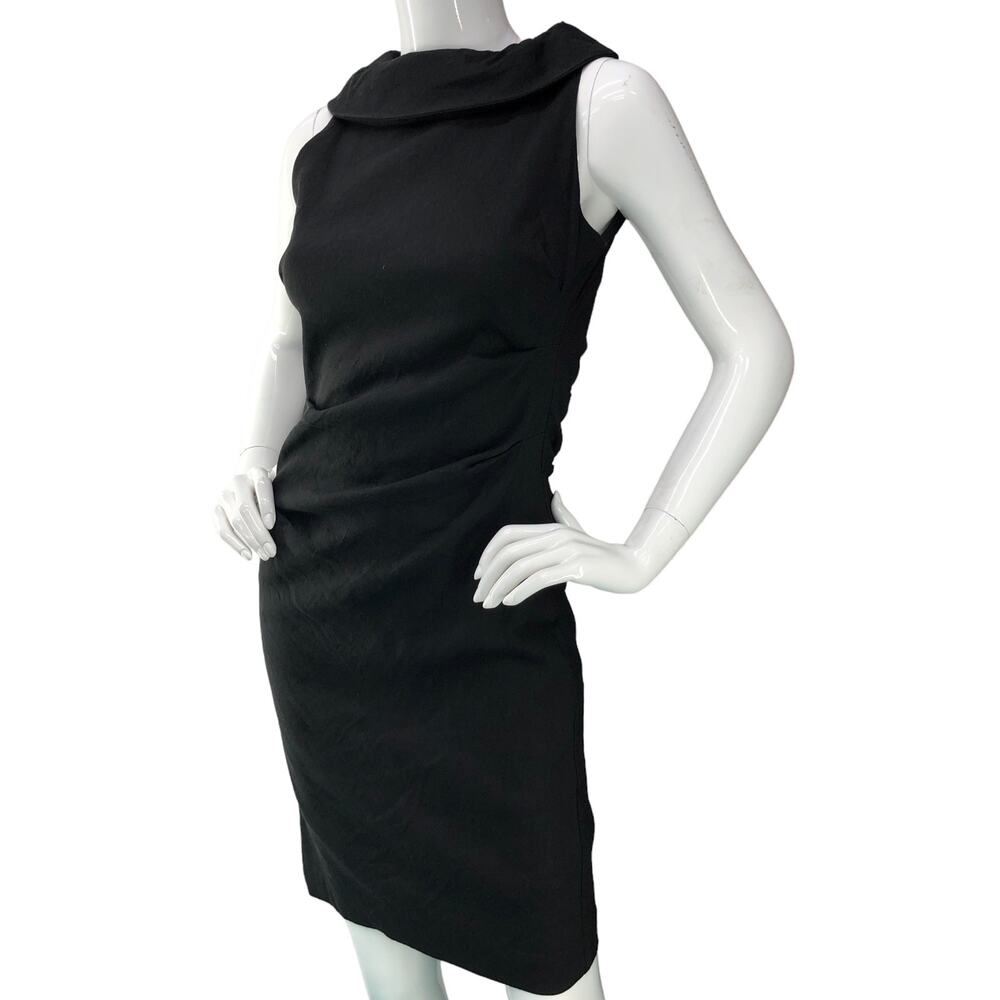 Sara Campbell Womens Size XS The Hoda Magic Midi Dress Linen Blend Black